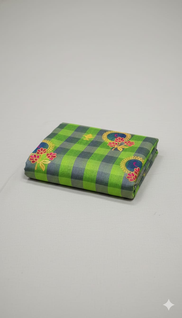 Tissue Silk Saree - Parrot Green